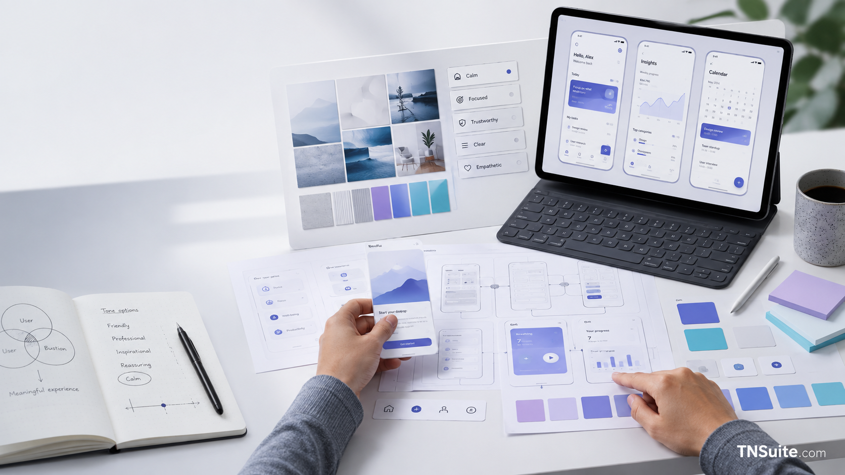 How to find the appropriate mood and tone for a digital product